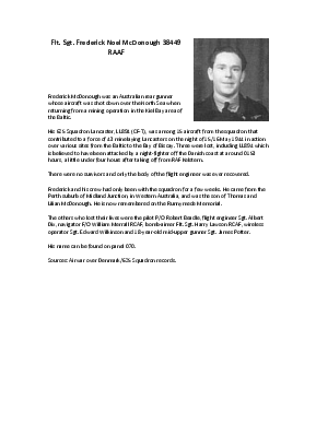 A preview of a PDF biography for McDonough, Frederick Noel